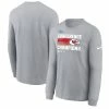 Youth Kansas City Chiefs Nike Gray 2022 AFC Champions Locker Room Trophy Collection Long Sleeve T-Shirt