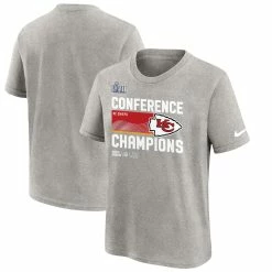 Youth Kansas City Chiefs Nike Gray 2022 AFC Champions Locker Room Trophy Collection T-Shirt
