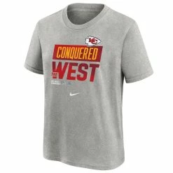 Youth Kansas City Chiefs Nike Heather Gray 2022 AFC West Division Champions Locker Room Trophy Collection T-Shirt -NFL fanshirt Shop youth nike heather gray kansas city chiefs 2022 afc west division champions locker room trophy collection t shirt pi5270000 altimages ff 5270928 ed12729922a7ded7f100alt2 full