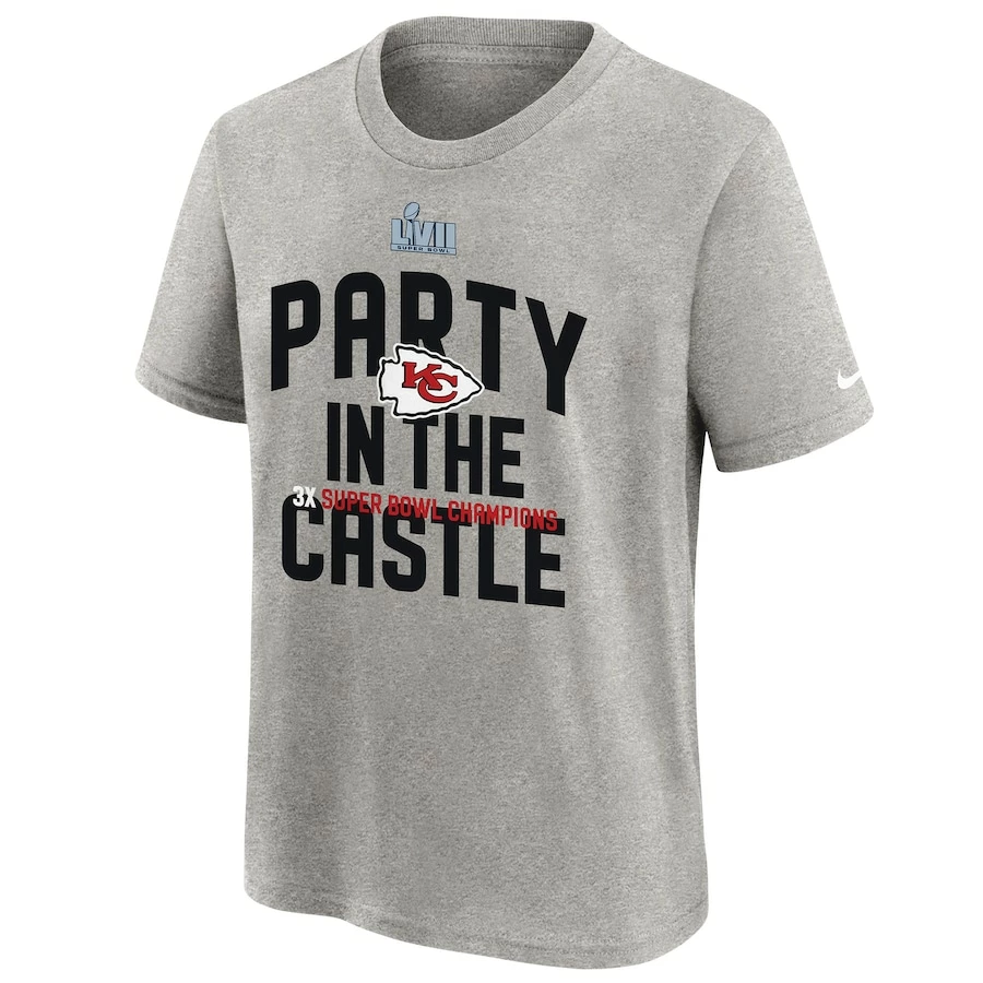 Youth Kansas City Chiefs Nike Heather Gray Super Bowl LVII Champions Parade T-Shirt 5 Youth Kansas City Chiefs Nike Heather Gray Super Bowl LVII Champions Parade T-Shirt – Bild 3