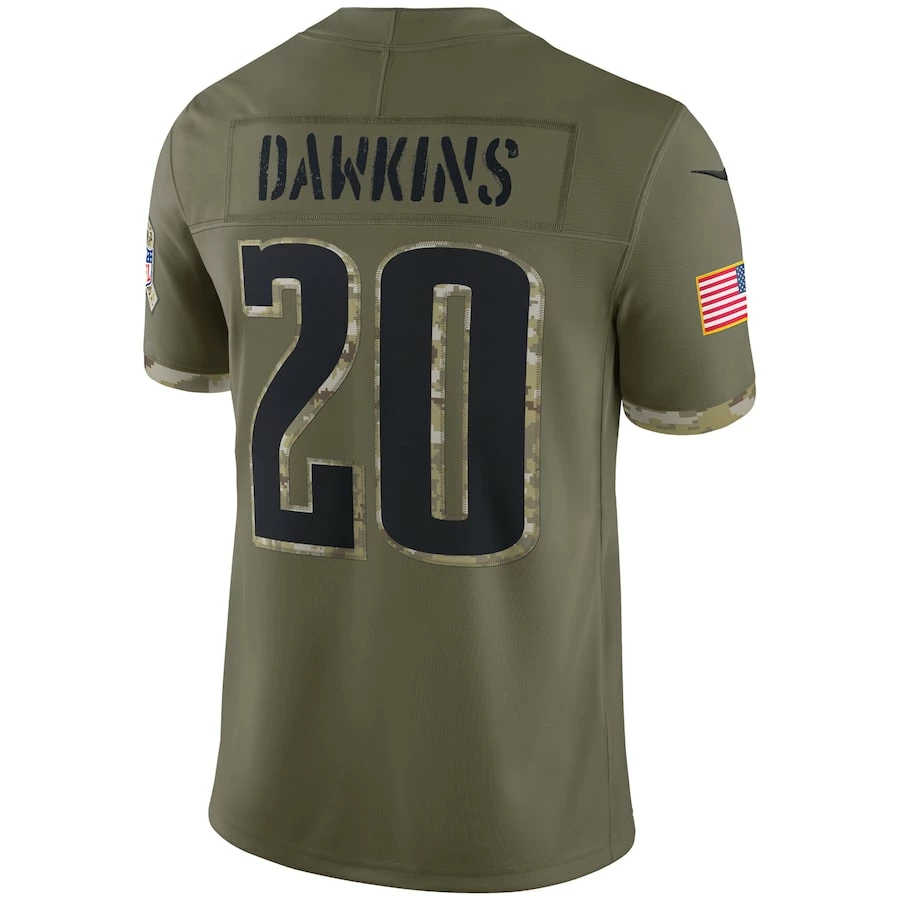 Men's Philadelphia Eagles Brian Dawkins Nike Olive 2022 Salute To Service Retired Player Limited Jersey 6 Men's Philadelphia Eagles Brian Dawkins Nike Olive 2022 Salute To Service Retired Player Limited Jersey – Bild 4