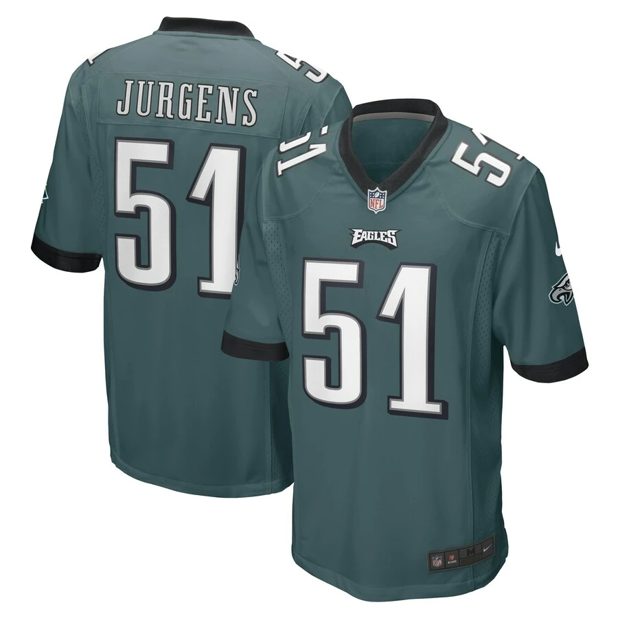Men's Philadelphia Eagles Cam Jurgens Nike Midnight Green Game Player Jersey 3 Men's Philadelphia Eagles Cam Jurgens Nike Midnight Green Game Player Jersey