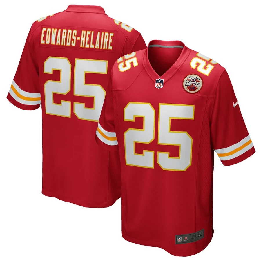 Men's Kansas City Chiefs Clyde Edwards-Helaire Nike Red Player Game Jersey 3 Men's Kansas City Chiefs Clyde Edwards-Helaire Nike Red Player Game Jersey