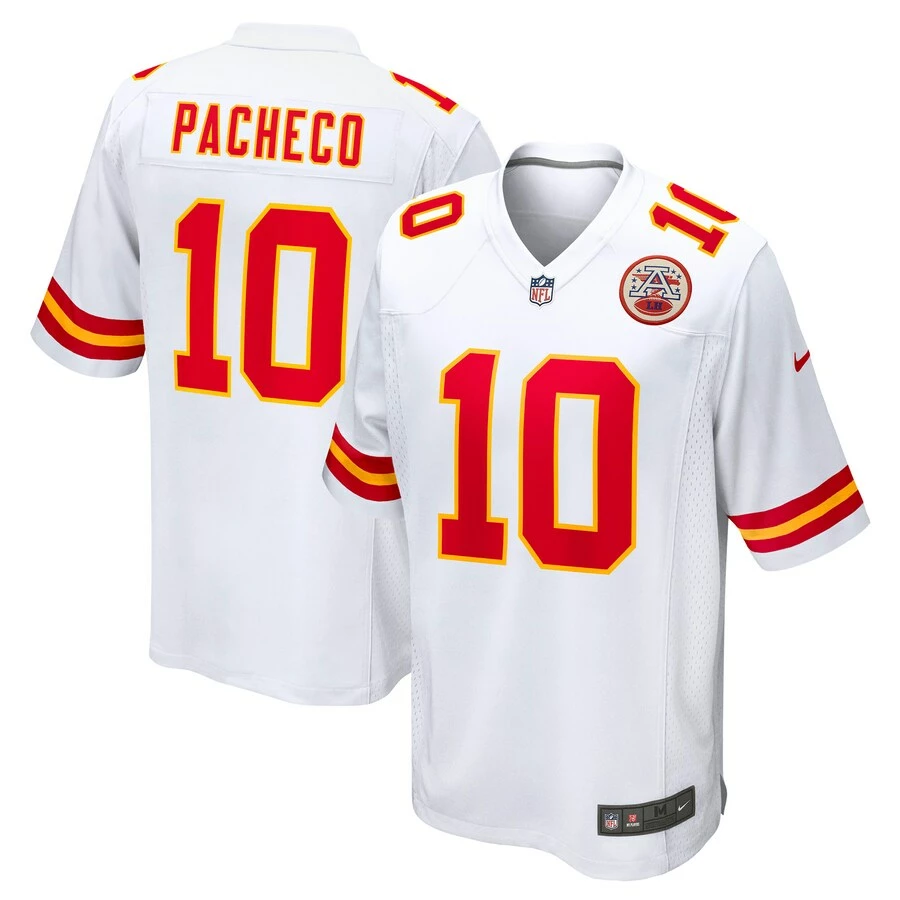 Men's Kansas City Chiefs Isiah Pacheco Nike White Away Game Player Jersey 3 Men's Kansas City Chiefs Isiah Pacheco Nike White Away Game Player Jersey