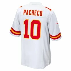 Men's Kansas City Chiefs Isiah Pacheco Nike White Super Bowl LVII Patch Away Game Jersey -NFL fanshirt Shop mens nike isiah pacheco white kansas city chiefs super bowl lvii patch away game jersey pi5353000 altimages ff 5353733 bd75137c3cbf59288a8falt3 full