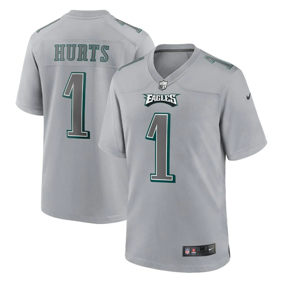 Men's Philadelphia Eagles Jalen Hurts Nike Gray Atmosphere Fashion Game Jersey 3 Men's Philadelphia Eagles Jalen Hurts Nike Gray Atmosphere Fashion Game Jersey