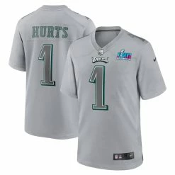 Men's Philadelphia Eagles Jalen Hurts Nike Gray Super Bowl LVII Patch Atmosphere Fashion Game Jersey 7 Men's Philadelphia Eagles Jalen Hurts Nike Gray Super Bowl LVII Patch Atmosphere Fashion Game Jersey -NFL fanshirt Shop mens nike jalen hurts gray philadelphia eagles super bowl lvii patch atmosphere fashion game jersey pi5302000 altimages ff 5302206 fa06fe53e288df46a007alt1 full