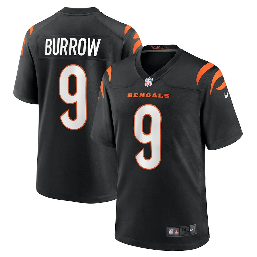 Men's Cincinnati Bengals Joe Burrow Nike Black Player Game Jersey 2 Men's Cincinnati Bengals Joe Burrow Nike Black Player Game Jersey