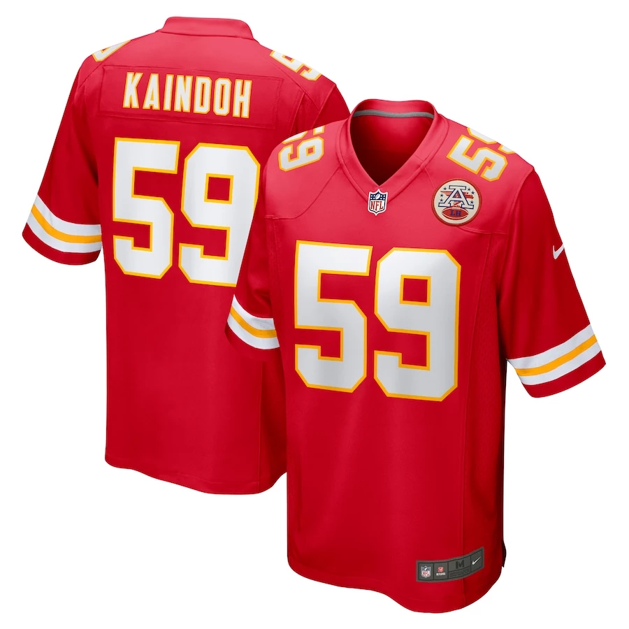 Men's Kansas City Chiefs Joshua Kaindoh Nike Red Game Jersey 4 Men's Kansas City Chiefs Joshua Kaindoh Nike Red Game Jersey – Bild 2