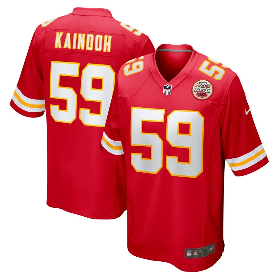 Men's Kansas City Chiefs Joshua Kaindoh Nike Red Game Jersey 3 Men's Kansas City Chiefs Joshua Kaindoh Nike Red Game Jersey