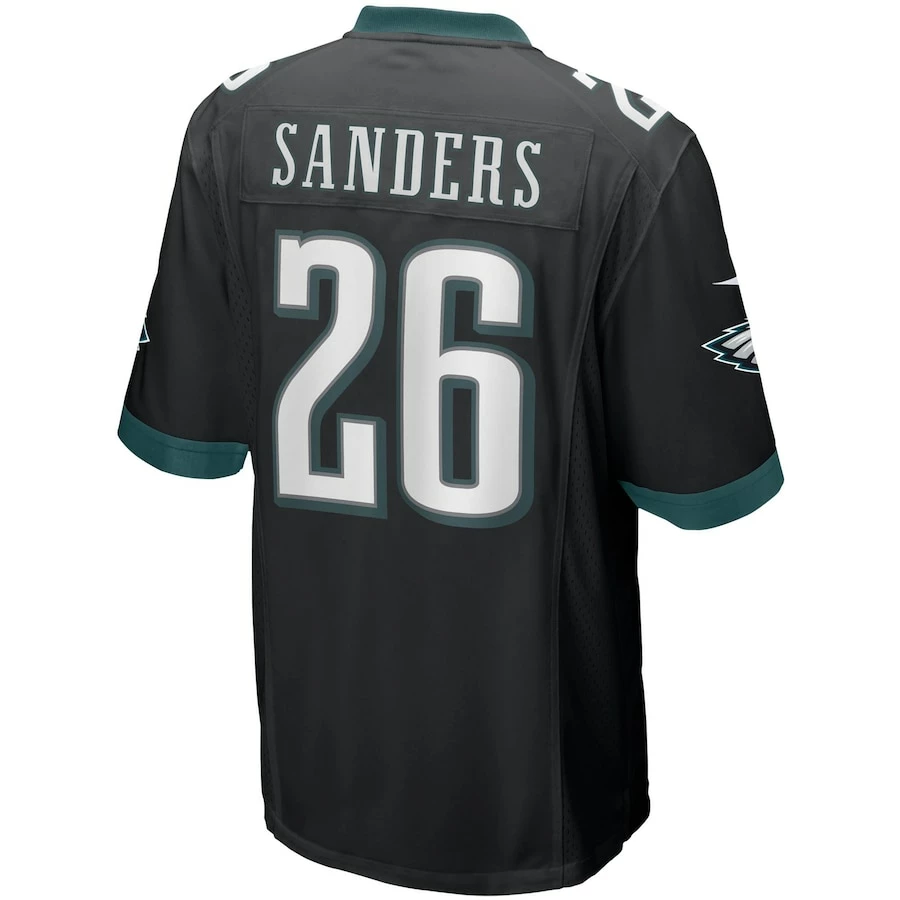 Men's Philadelphia Eagles Miles Sanders Nike Black Game Jersey 6 Men's Philadelphia Eagles Miles Sanders Nike Black Game Jersey – Bild 4