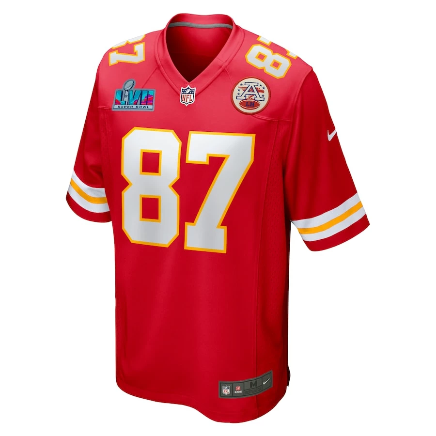 Men's Kansas City Chiefs Travis Kelce Nike Red Super Bowl LVII Patch Game Jersey 5 Men's Kansas City Chiefs Travis Kelce Nike Red Super Bowl LVII Patch Game Jersey – Bild 3