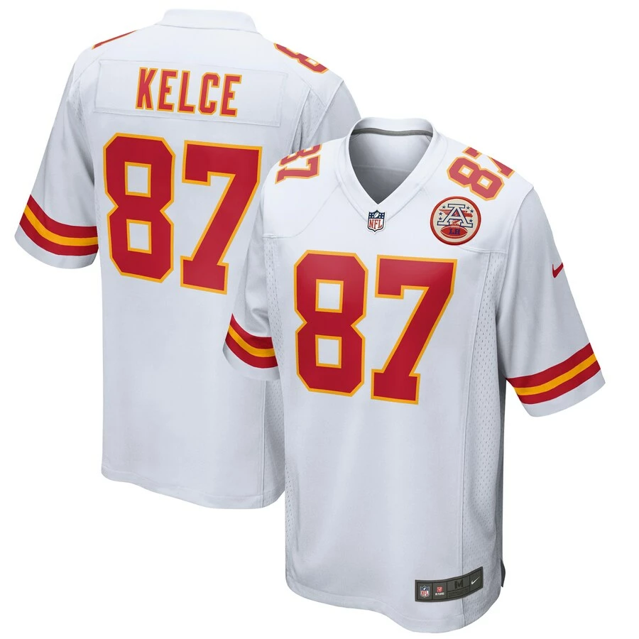 Men's Kansas City Chiefs Travis Kelce Nike White Game Jersey 3 Men's Kansas City Chiefs Travis Kelce Nike White Game Jersey