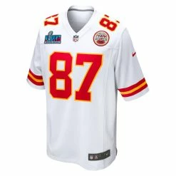 Men's Kansas City Chiefs Travis Kelce Nike White Super Bowl LVII Patch Away Game Jersey -NFL fanshirt Shop mens nike travis kelce white kansas city chiefs super bowl lvii patch away game jersey pi5353000 altimages ff 5353735 2c5811eae98e2fabcca3alt2 full