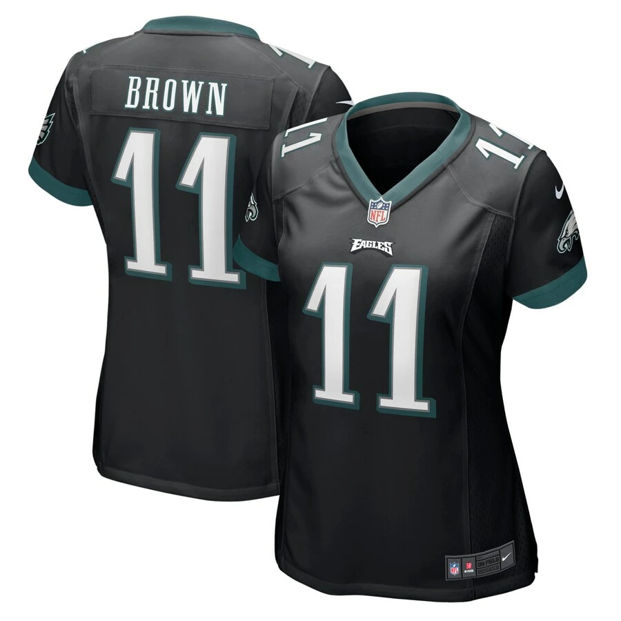 Women's Philadelphia Eagles A.J. Brown Nike Black Player Game Jersey 3 Women's Philadelphia Eagles A.J. Brown Nike Black Player Game Jersey
