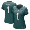 Women's Philadelphia Eagles Jalen Hurts Nike Midnight Green Super Bowl LVII Patch Game Jersey