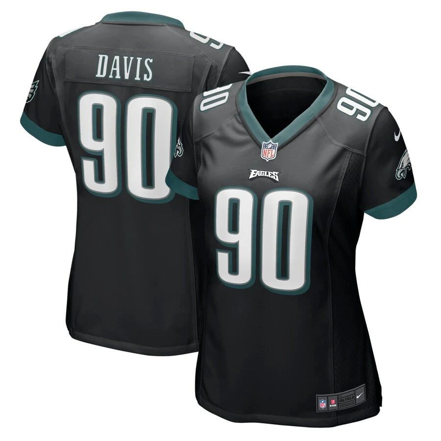 Women's Philadelphia Eagles Jordan Davis Nike Black Player Game Jersey 3 Women's Philadelphia Eagles Jordan Davis Nike Black Player Game Jersey