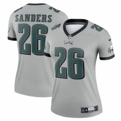 Women's Philadelphia Eagles Miles Sanders Nike Silver Inverted Legend Jersey