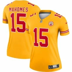 Women's Kansas City Chiefs Patrick Mahomes Nike Gold Inverted Legend Jersey -NFL fanshirt Shop womens nike patrick mahomes gold kansas city chiefs inverted legend jersey pi4132000 altimages ff 4132099 e632dc7967e4c08350a4alt1 full