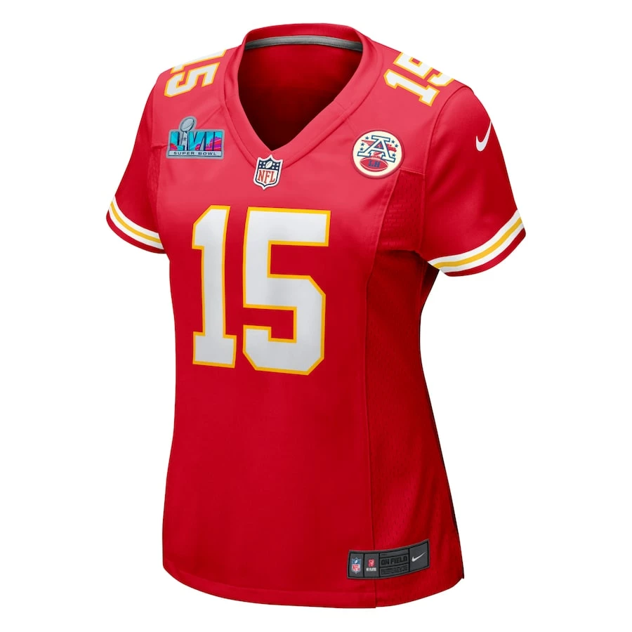 Women's Kansas City Chiefs Patrick Mahomes Nike Red Super Bowl LVII Patch Game Jersey 5 Women's Kansas City Chiefs Patrick Mahomes Nike Red Super Bowl LVII Patch Game Jersey – Bild 3