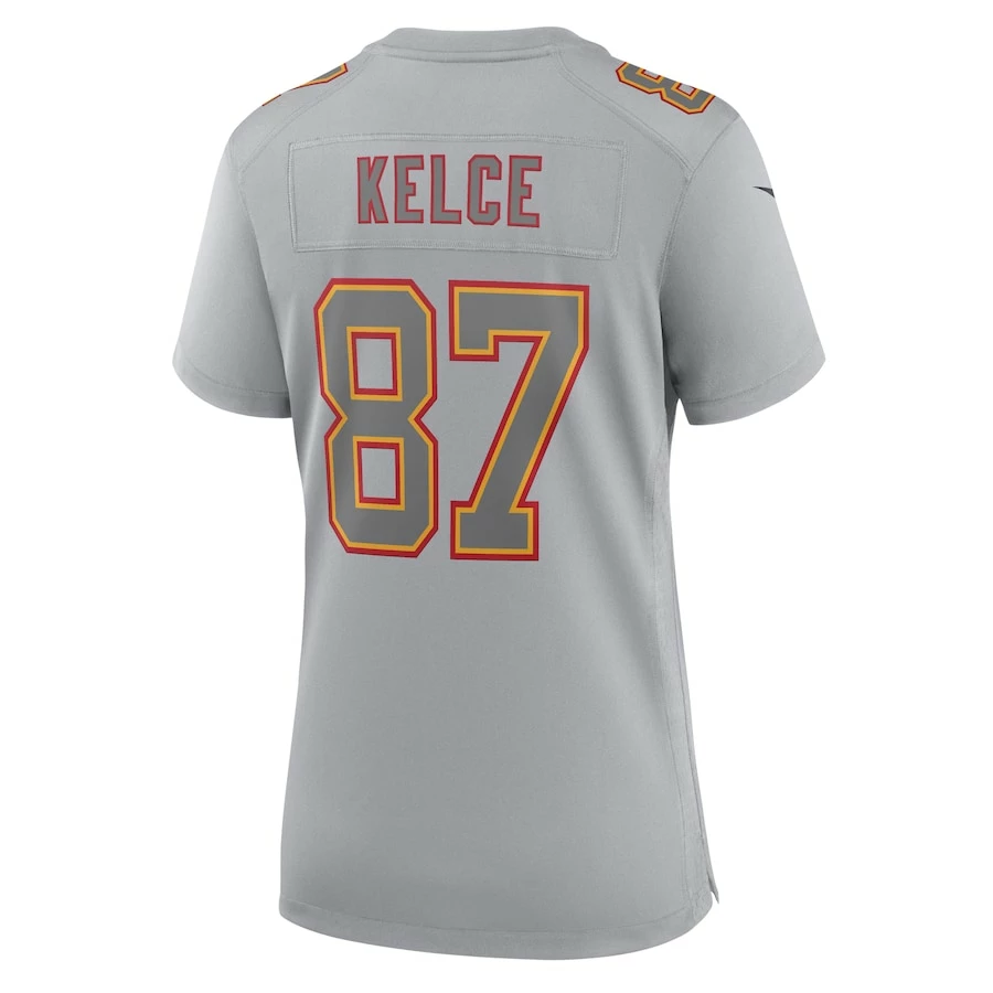 Women's Kansas City Chiefs Travis Kelce Nike Gray Super Bowl LVII Patch Atmosphere Fashion Game Jersey 6 Women's Kansas City Chiefs Travis Kelce Nike Gray Super Bowl LVII Patch Atmosphere Fashion Game Jersey – Bild 4