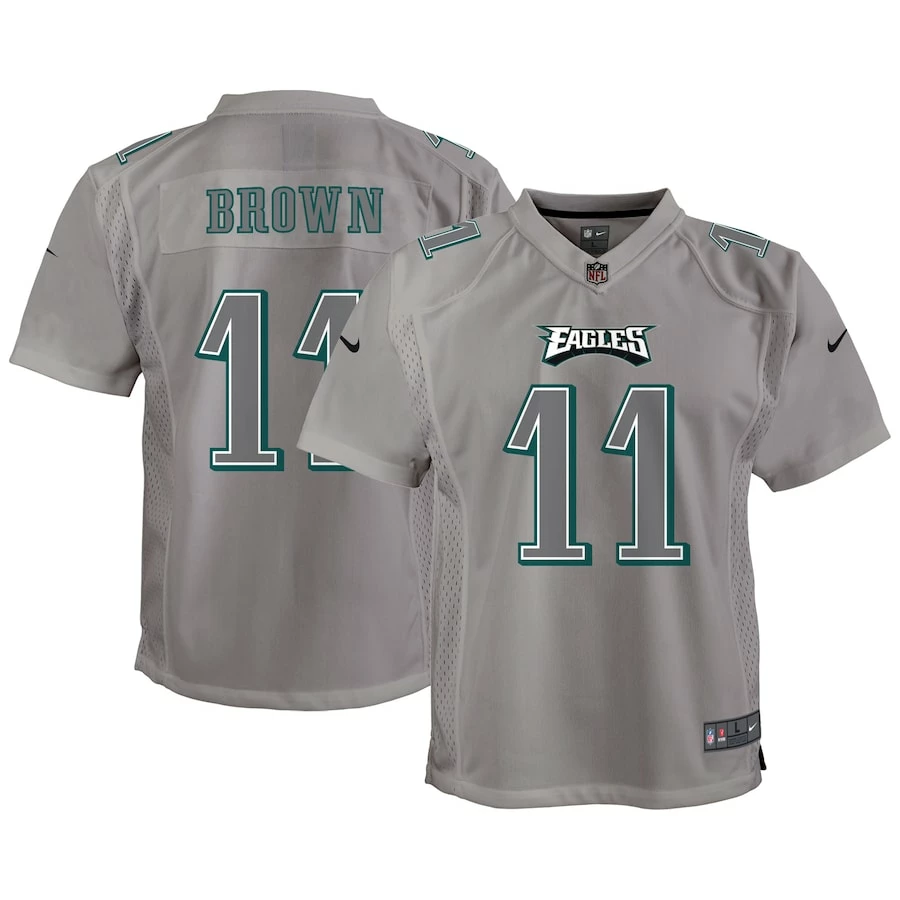 Youth Philadelphia Eagles A.J. Brown Nike Gray Atmosphere Game Jersey 4 Youth Philadelphia Eagles A.J. Brown Nike Gray Atmosphere Game Jersey – Bild 2