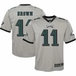 Youth Philadelphia Eagles A.J. Brown Nike Silver Inverted Game Jersey