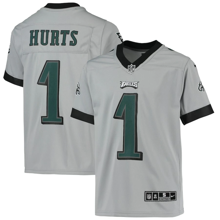 Youth Philadelphia Eagles Jalen Hurts Nike Silver Inverted Team Game Jersey 4 Youth Philadelphia Eagles Jalen Hurts Nike Silver Inverted Team Game Jersey – Bild 2