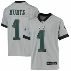 Youth Philadelphia Eagles Jalen Hurts Nike Silver Inverted Team Game Jersey