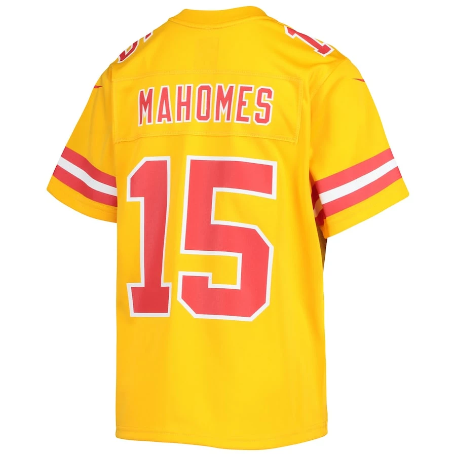 Youth Kansas City Chiefs Patrick Mahomes Nike Gold Inverted Team Game Jersey 6 Youth Kansas City Chiefs Patrick Mahomes Nike Gold Inverted Team Game Jersey – Bild 4