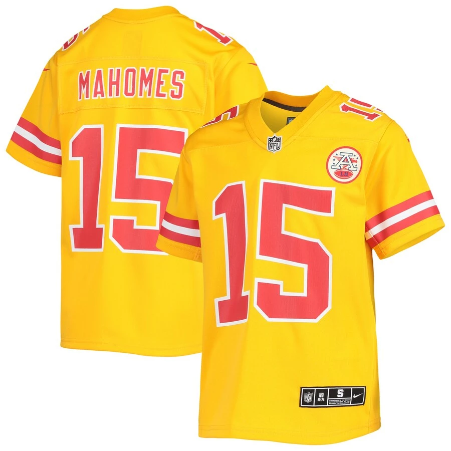 Youth Kansas City Chiefs Patrick Mahomes Nike Gold Inverted Team Game Jersey 3 Youth Kansas City Chiefs Patrick Mahomes Nike Gold Inverted Team Game Jersey