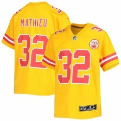 Youth Kansas City Chiefs Tyrann Mathieu Nike Gold Inverted Team Game Jersey